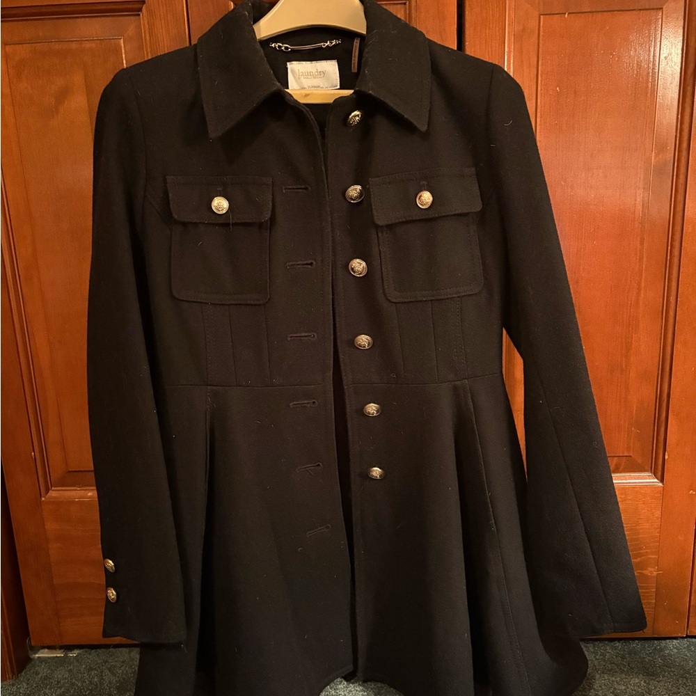 Laundry By Shelli Segal Black Trench Coat